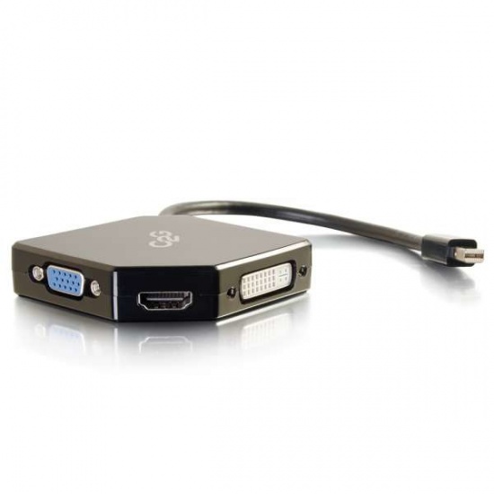 C2G 54341 Mini DisplayPort to HDMI, VGA, DVI Adapter - Black Image