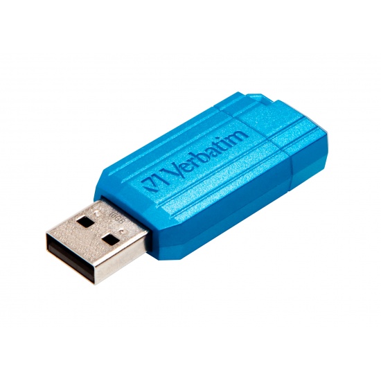 16GB Verbatim PinStripe Store N Go USB2.0 Flash Drive - Blue Image