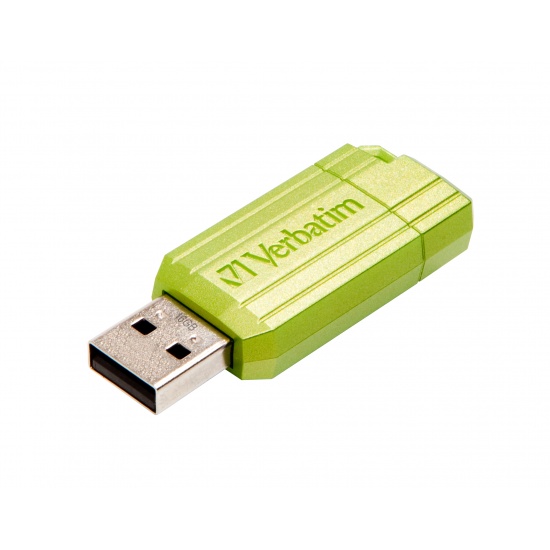 16GB Verbatim PinStripe Store N Go USB2.0 Flash Drive - Green Image