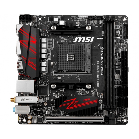 MSI AMD B450 AM4 Gaming Plus Mini ITX DDR4-SDRAM Motherboard Image