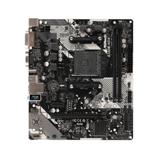 Asrock AM4 AMD A320M-HDV Micro ATX DDR4-SDRAM Motherboard Socket AM4 Image