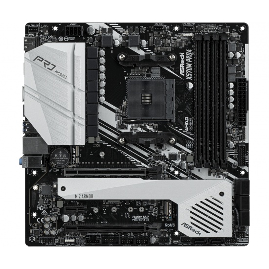 Asrock Pro 4 AM4 AMD X570M Micro-ATX DDR4-SDRAM Motherboard Image