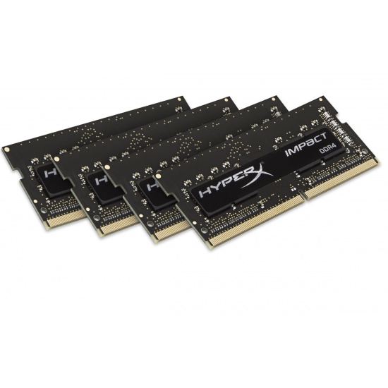 32GB Kingston HyperX Impact DDR4 2400MHz PC4-19200 CL15 1.2V Quad Memory Kit (4 x 8GB) - Black Image