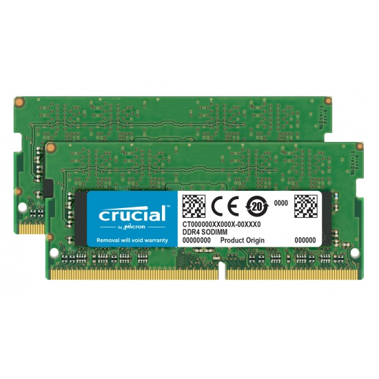 32GB Crucial DDR4 SO-DIMM 2400MHz PC4-19200 CL17 1.2V Dual Memory Kit (2 x 16GB) Image