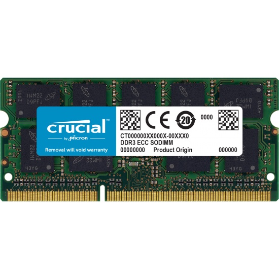8GB Crucial DDR3 SO DIMM 1600MHz PC3-12800 CL11 Memory Module Image