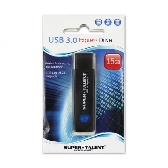 16GB Super Talent Technology USB3.2 Flash Drive - Blue, White Image