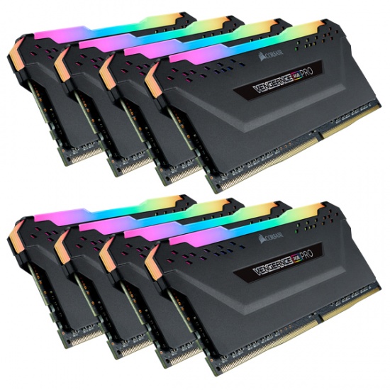 128GB Corsair Vengeance RGB 3200MHz CL16 DDR4 Octuple Memory Kit (8 x 16GB) Image