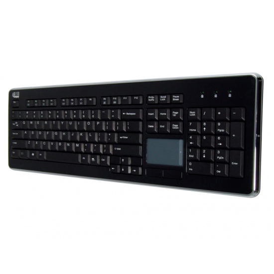 Adesso Keyboard SlimTouch 2.4GHz RF Wireless Compact Touchpad Black Keyboard - US Layout Image