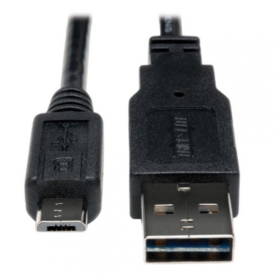 Tripp Lite 3FT USB2.0 Hi-Speed USB-A Male to Micro USB-B Male Universal Reversible Cable Image