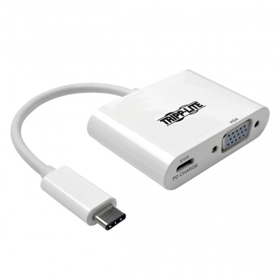 Tripp Lite USB-C Male to VGA with USB-C Female Adapter Cable - White Image