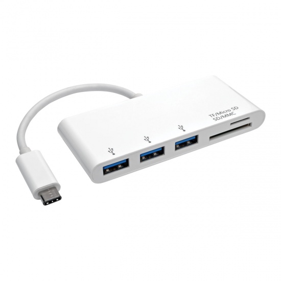 Tripp Lite 3-Port USB-C Hub with 3 x USB-A and 1 x Micro SD Ports Image