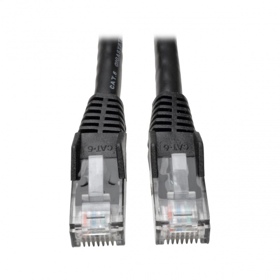 Tripp Lite 10FT Cat6 Gigabit RJ45 Male to Male Snagless Molded UTP Patch Cable - Black Image