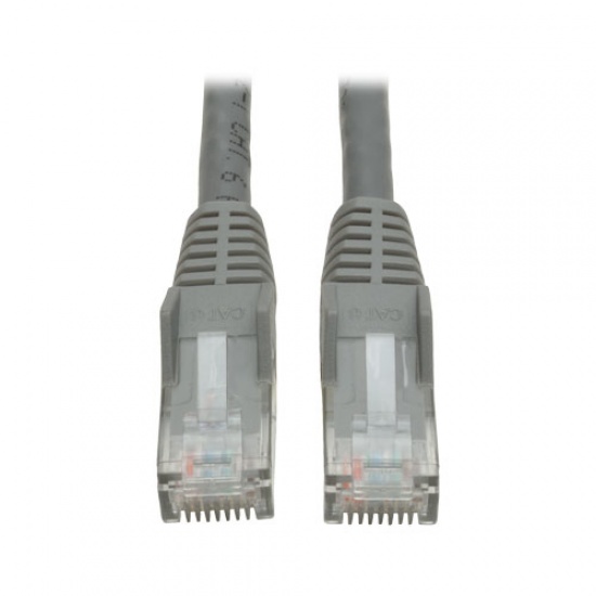 Tripp Lite 15FT RJ45 Male Cat6 Gigabit Snagless Molded Patch Cable - Gray Image