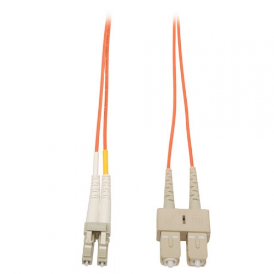 Tripp Lite 50FT Duplex Multimode LC to SC 50/125 Fiber Optic Patch Cable - Orange Image