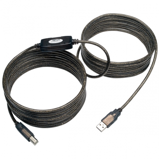 Tripp Lite 25FT USB2.0 USB-A Male to USB-B Male Hi-Speed Active Repeater Cable Image