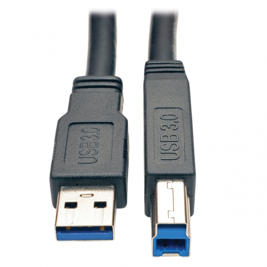 Tripp Lite 25FT USB3.0 USB-B Male to USB-A Male SuperSpeed Active Repeater Cable - Black Image