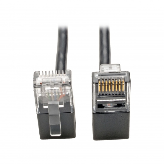 Tripp Lite 1FT RJ45 Right-Angle Male to RJ45 Male Cat6 UTP Patch Cable - Black Image
