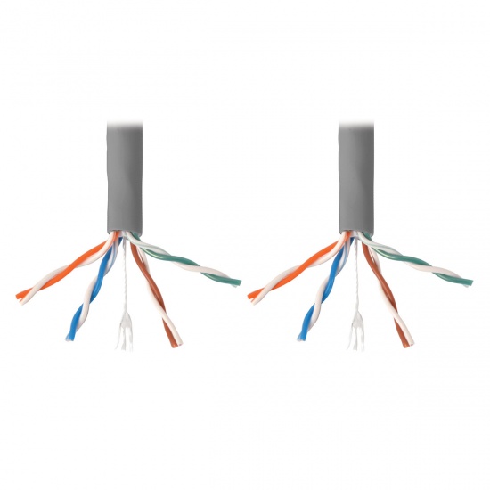 Tripp Lite 1000FT Cat6 Gigabit Bulk Solid Plenum-Rated PVC Cable - Gray Image