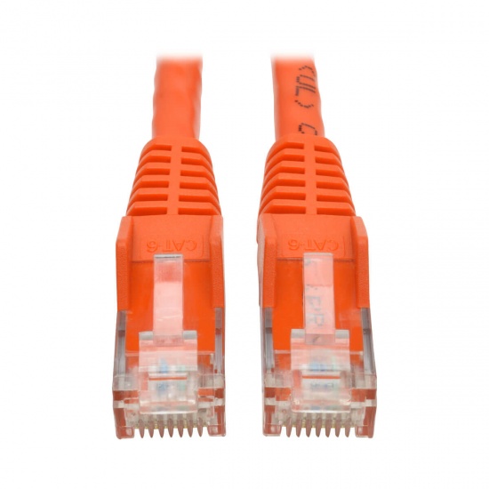 Tripp Lite 15FT RJ45 Male to RJ45 Male Cat6 Gigabit Snagless Molded UTP Patch Cable - Orange Image