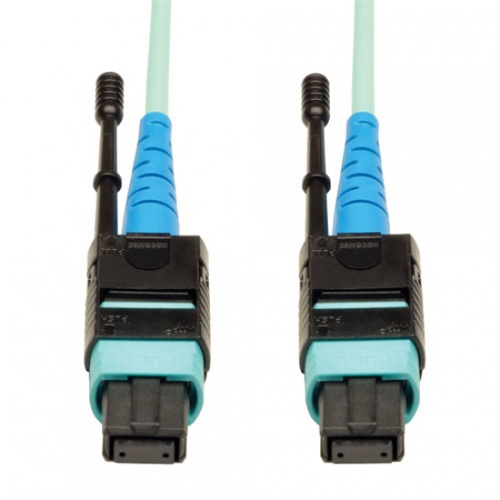 Tripp Lite 6FT MTP/MPO Multi Mode Female 24 Fiber OM3 Plenum-Rated Patch Cable - Aqua Image