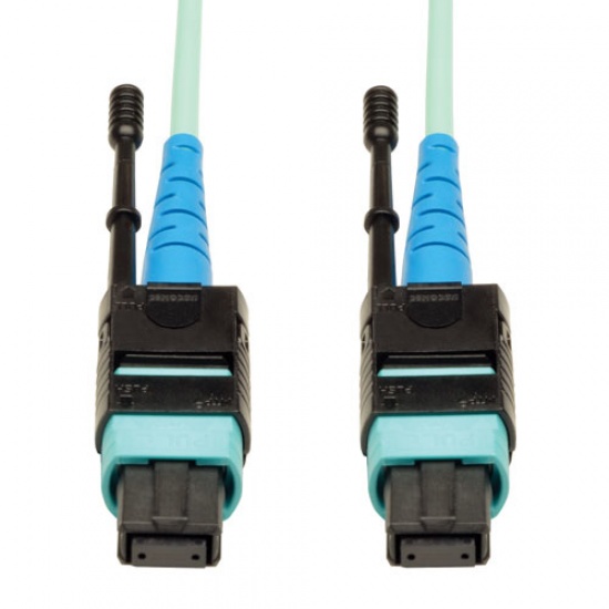 Tripp Lite 3FT MTP/MPO Multi Mode Male 24 Fiber OM3 Plenum-Rated Patch Cable  - Aqua Image