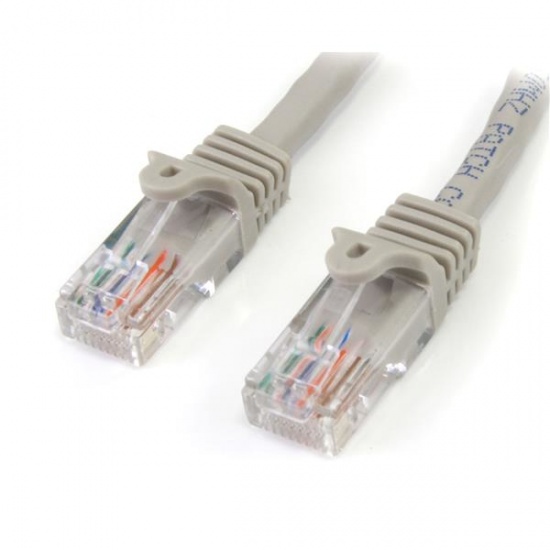 StarTech 7FT RJ45 Male to RJ45 Male Cat5e Snagless Patch Cable - Gray Image