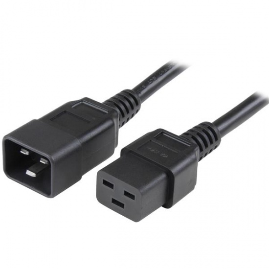 StarTech 3FT C19 to C20 Heavy Duty 14 AWG Computer Power Cord - Black Image