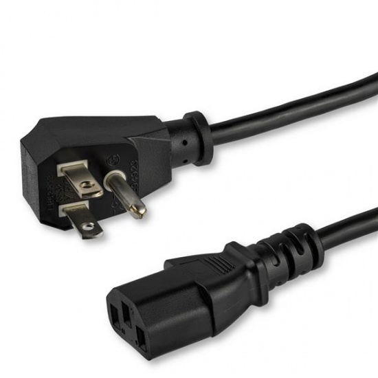 StarTech 15FT Angled NEMA 5-15P to C13 Power Cable - Black Image