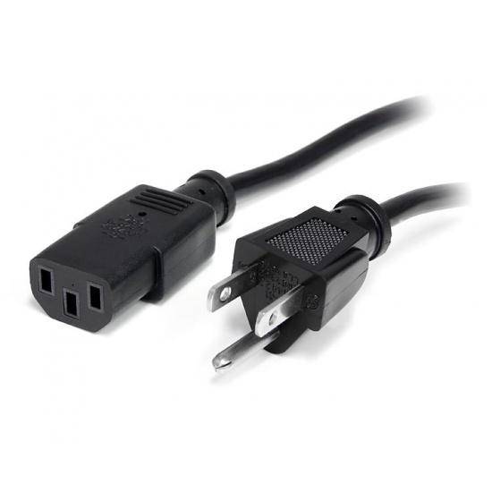 StarTech 12ft IEC 60320 C13 to NEMA 5-15 Standard Computer Power Cable - Black Image