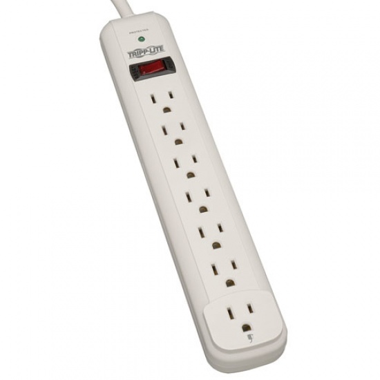 Tripp Lite 6FT 7 Outlet 1080 Joule Surge Protector - Gray Image