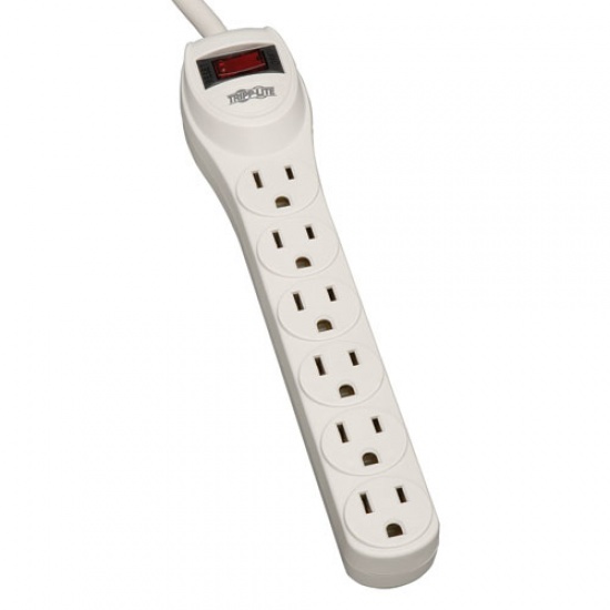 Tripp Lite 2FT 6 Outlet 180 Joule Surge Protector - Gray Image