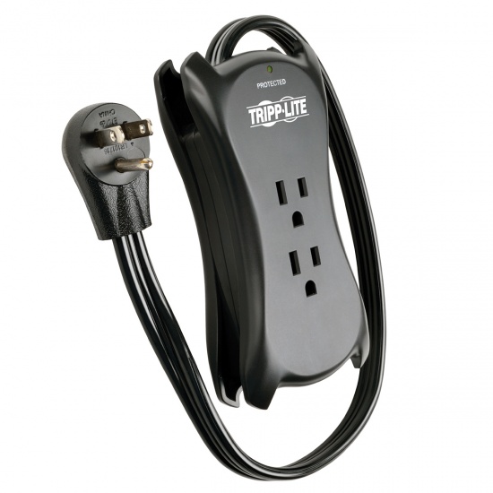 Tripp Lite Protect It 1.5FT 3 Outlet 2 USB Port 1050 Joules Travel Size Surge Protector Image