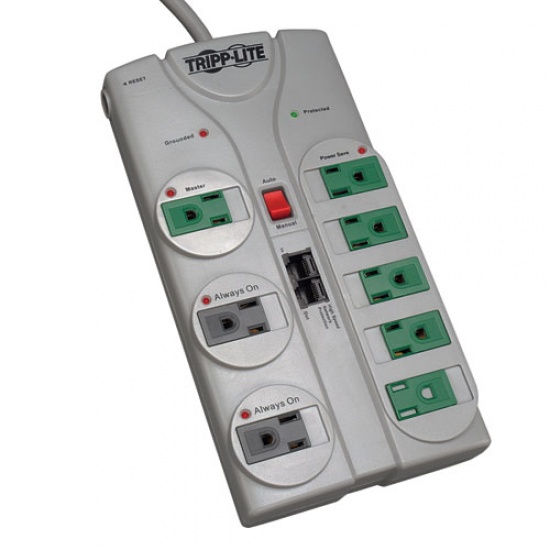 Tripp Lite 8FT 8 Outlet Eco 2160 Joule Surge Protector - Green Image