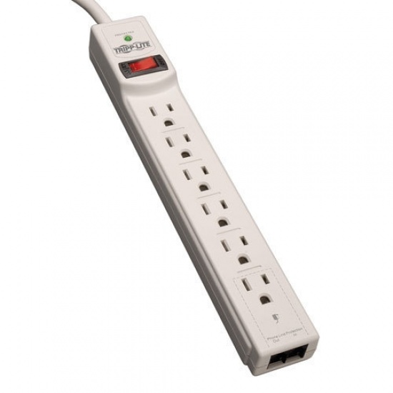 Tripp Lite 8FT 6 Outlet 990 Joules Surge Protector - Gray Image