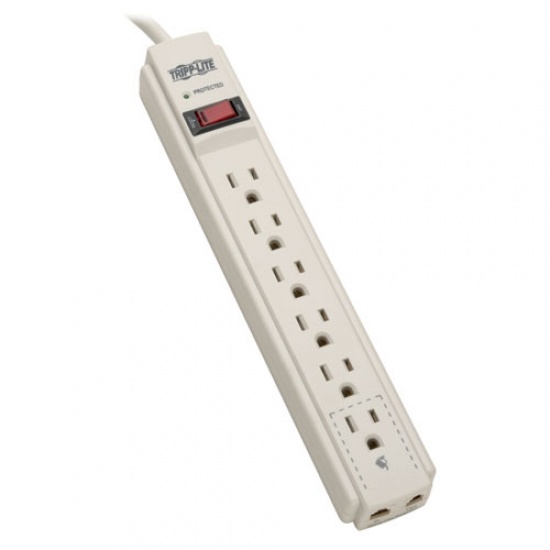 Tripp Lite 4FT 6 Outlet 790 Joule Surge Protector - Gray Image