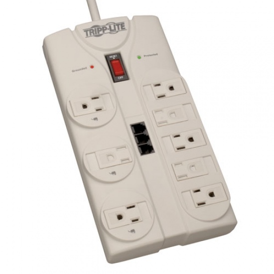 Tripp Lite 8FT 8 Outlet 2160 Joule Surge Protector - White Image