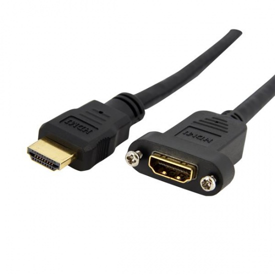 StarTech 3FT High Speed HDMI Female to HDMI Male Cable - Black Image