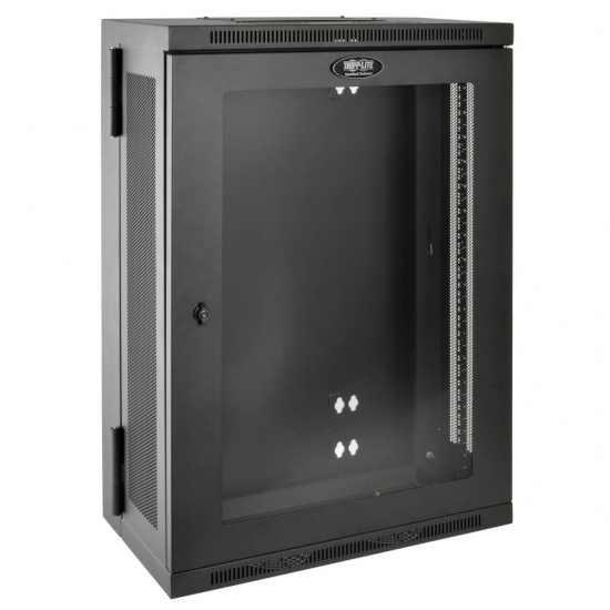 Tripp Lite SmartRack 19 Inch 18U Low Profile Wall Mountable Rack Enclosure Cabinet with Clear Acrylic Window Image