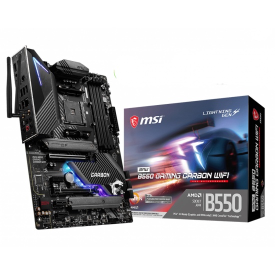 MSI MPG AMD B550 Gaming Carbon WiFi Socket AM4 ATX DDR4-SDRAM Motherboard Image