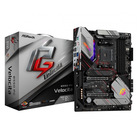 Asrock Phantom Gaming Velocita AMD B550 ATX DDR4-SDRAM RGB Lighting Motherboard Image