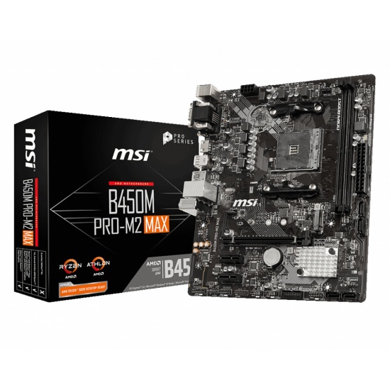 MSI AMD B450 PRO-M2 Max AM4 Micro ATX Motherboard Image