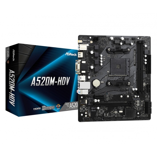 ASRock AMD A520M-HDV AM4 Micro ATX DDR4-SDRAM Motherboard Image