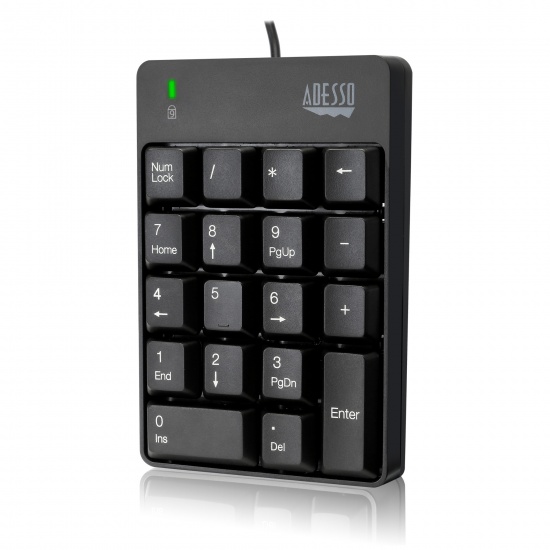 Adesso Mechanical Numeric USB Universal Keypad - Black Image