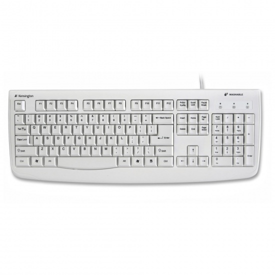 Kensington Washable USB QWERTY Keyboard - White Image