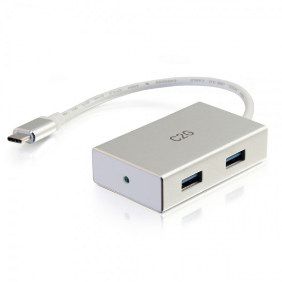 C2G 4-Port USB Type C with USB Type A Hub - Silver Image