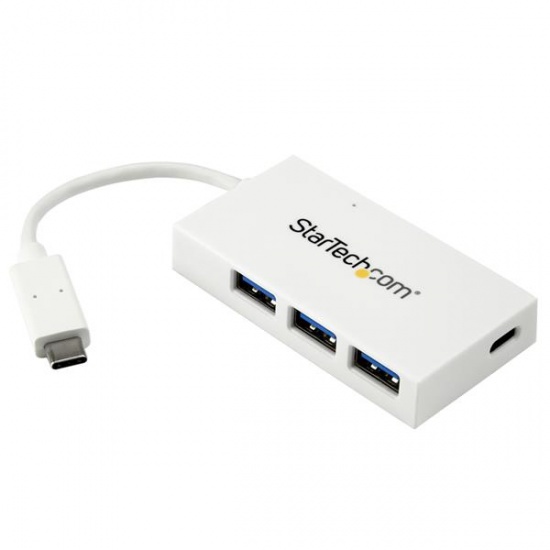 StarTech 4-Port USB C with USB-A Hub - White Image