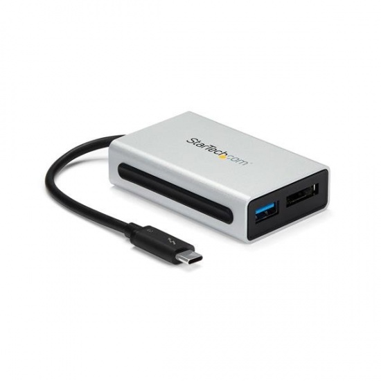 StarTech Thunderbolt 3 to eSATA Adapter with 1-Port USB Type A Hub - Black, Silver Image