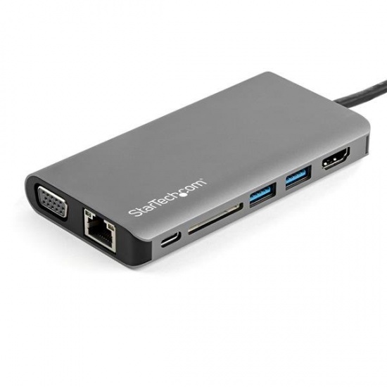 StarTech 8-IN-1 USB-C Mini Portable Docking Station - Black, Grey Image