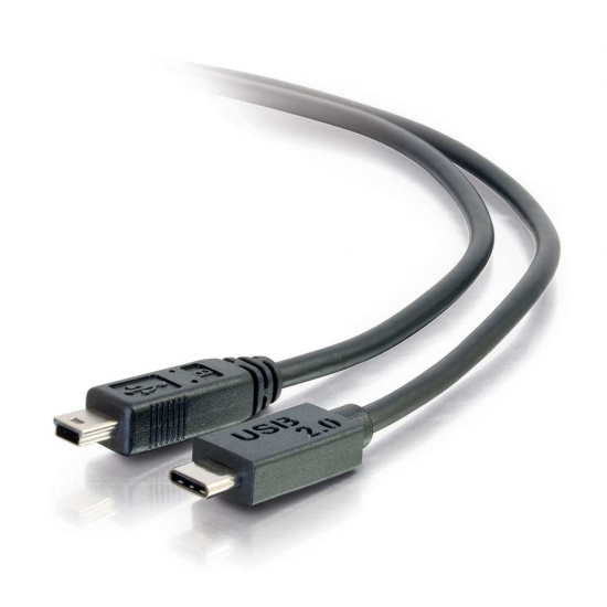 C2G 12FT USB2.0 Type-C Male to USB Mini Type-B Male Cable - Black Image