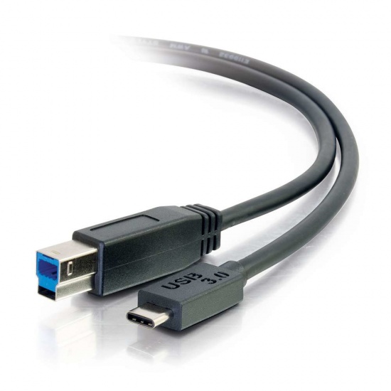 C2G 10FT USB Type-C Male to USB Type-B Male Cable -  Black Image